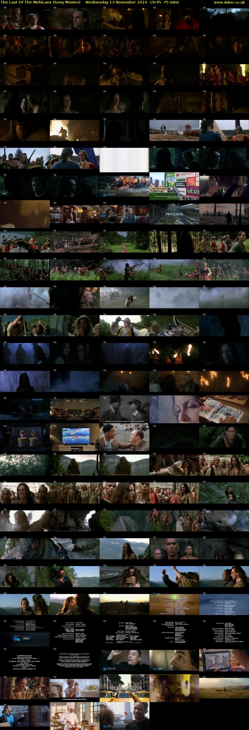 The Last Of The Mohicans (Sony Movies) Wednesday 13 November 2019 19:45 - 21:00