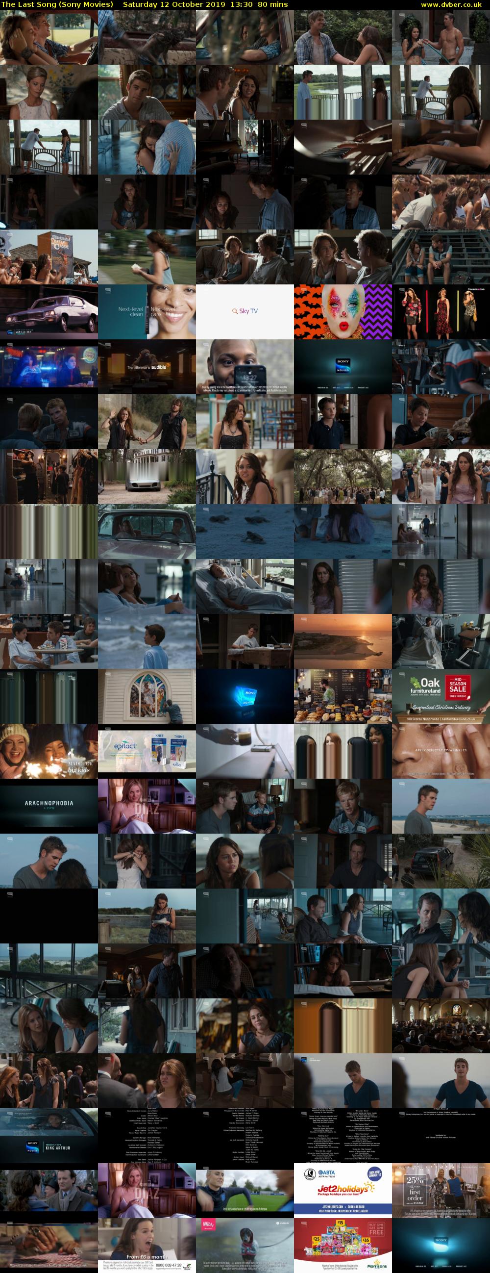 The Last Song (Sony Movies) Saturday 12 October 2019 13:30 - 14:50