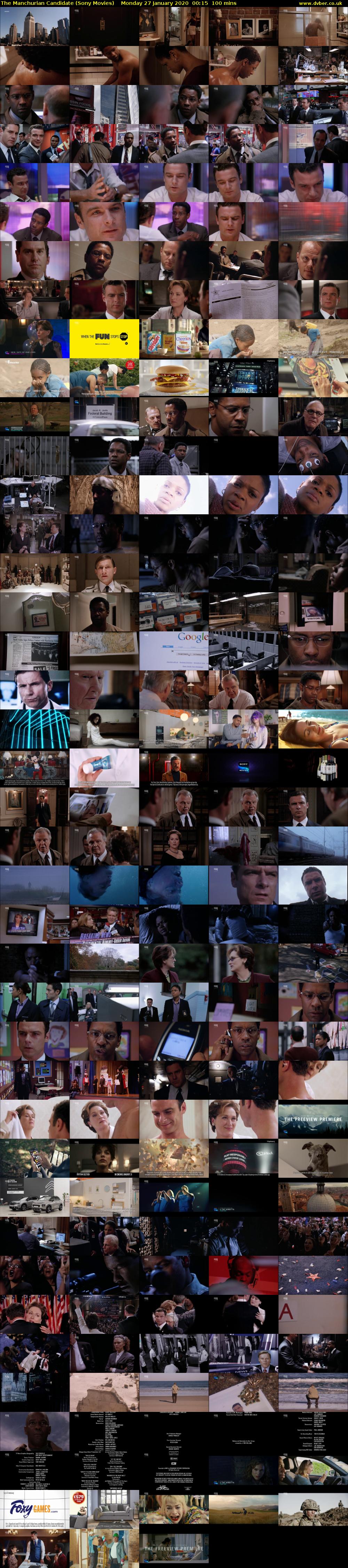 The Manchurian Candidate (Sony Movies) Monday 27 January 2020 00:15 - 01:55