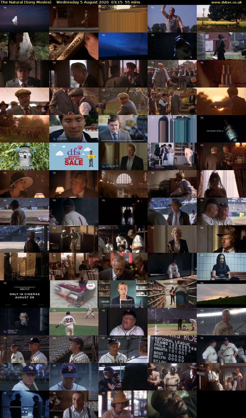 The Natural (Sony Movies) Wednesday 5 August 2020 03:15 - 04:10