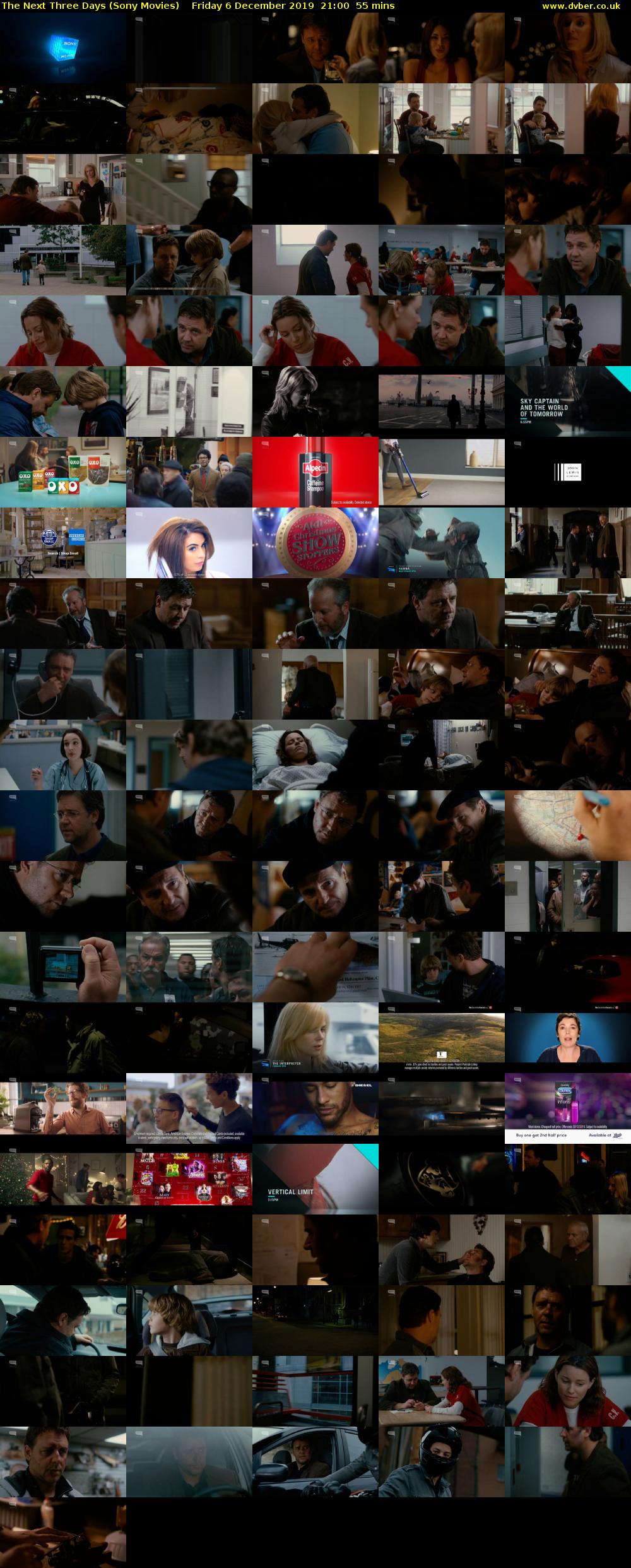 The Next Three Days (Sony Movies) Friday 6 December 2019 21:00 - 21:55