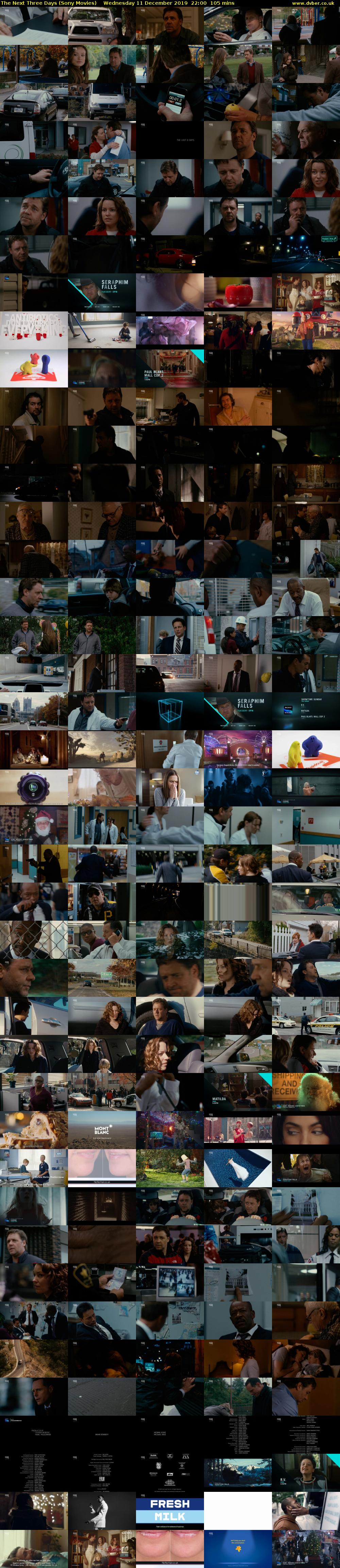 The Next Three Days (Sony Movies) Wednesday 11 December 2019 22:00 - 23:45
