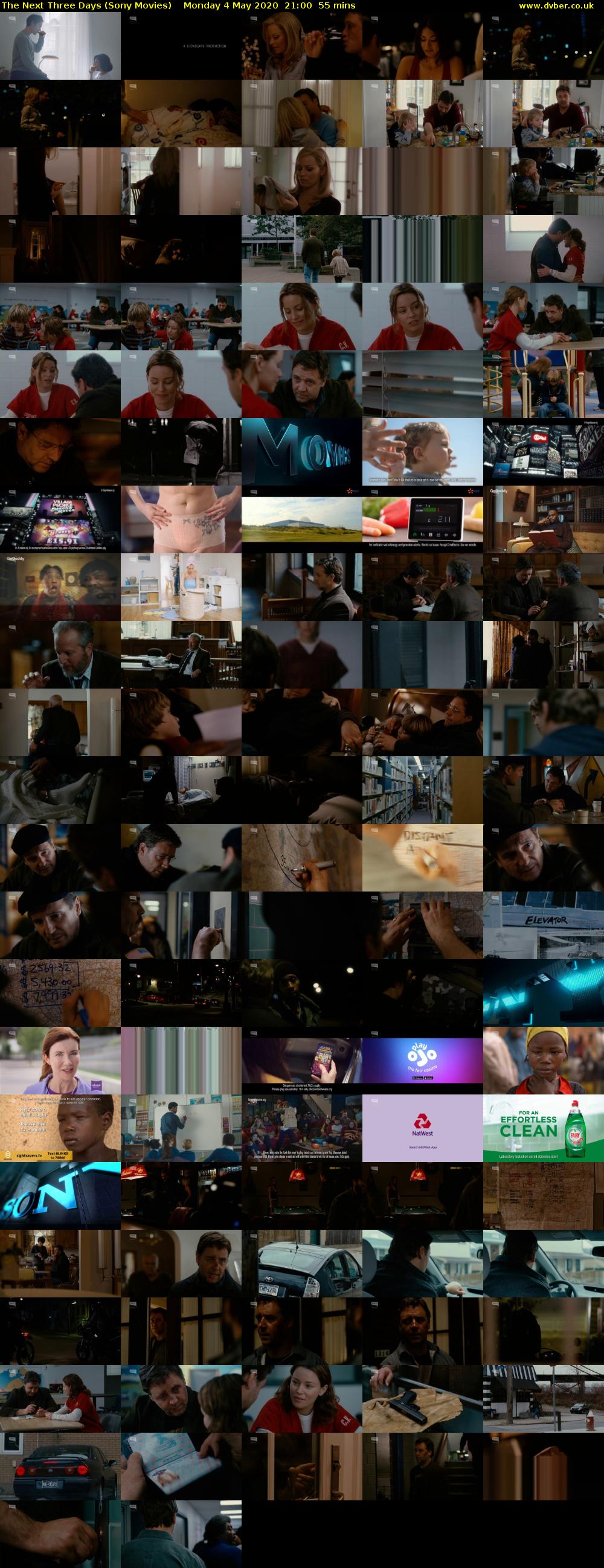 The Next Three Days (Sony Movies) Monday 4 May 2020 21:00 - 21:55