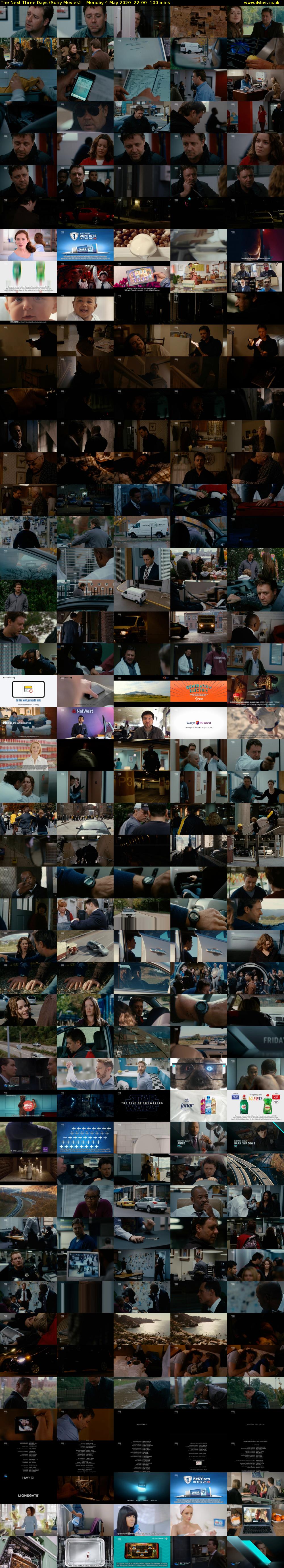 The Next Three Days (Sony Movies) Monday 4 May 2020 22:00 - 23:40