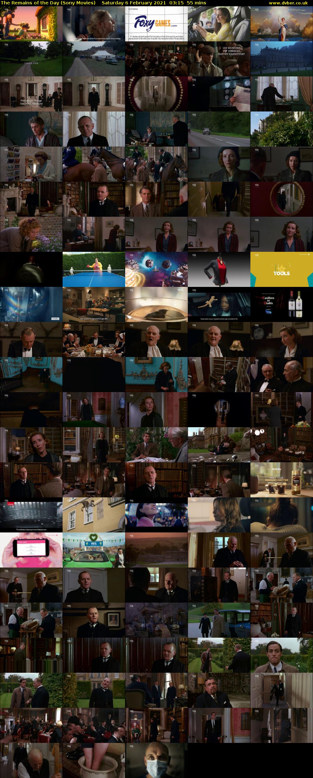 The Remains of the Day (Sony Movies) Saturday 6 February 2021 03:15 - 04:10