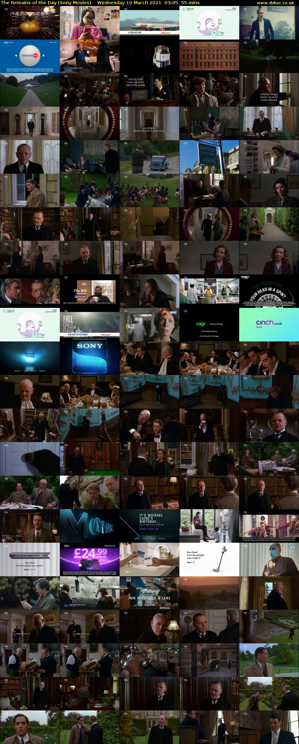 The Remains of the Day (Sony Movies) Wednesday 10 March 2021 03:05 - 04:00
