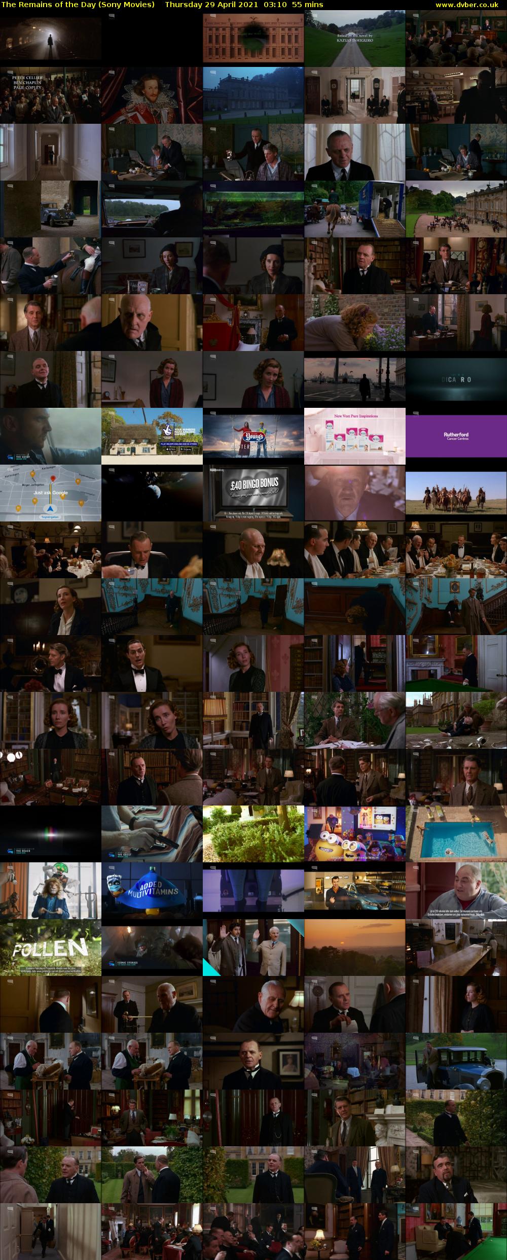 The Remains of the Day (Sony Movies) Thursday 29 April 2021 03:10 - 04:05