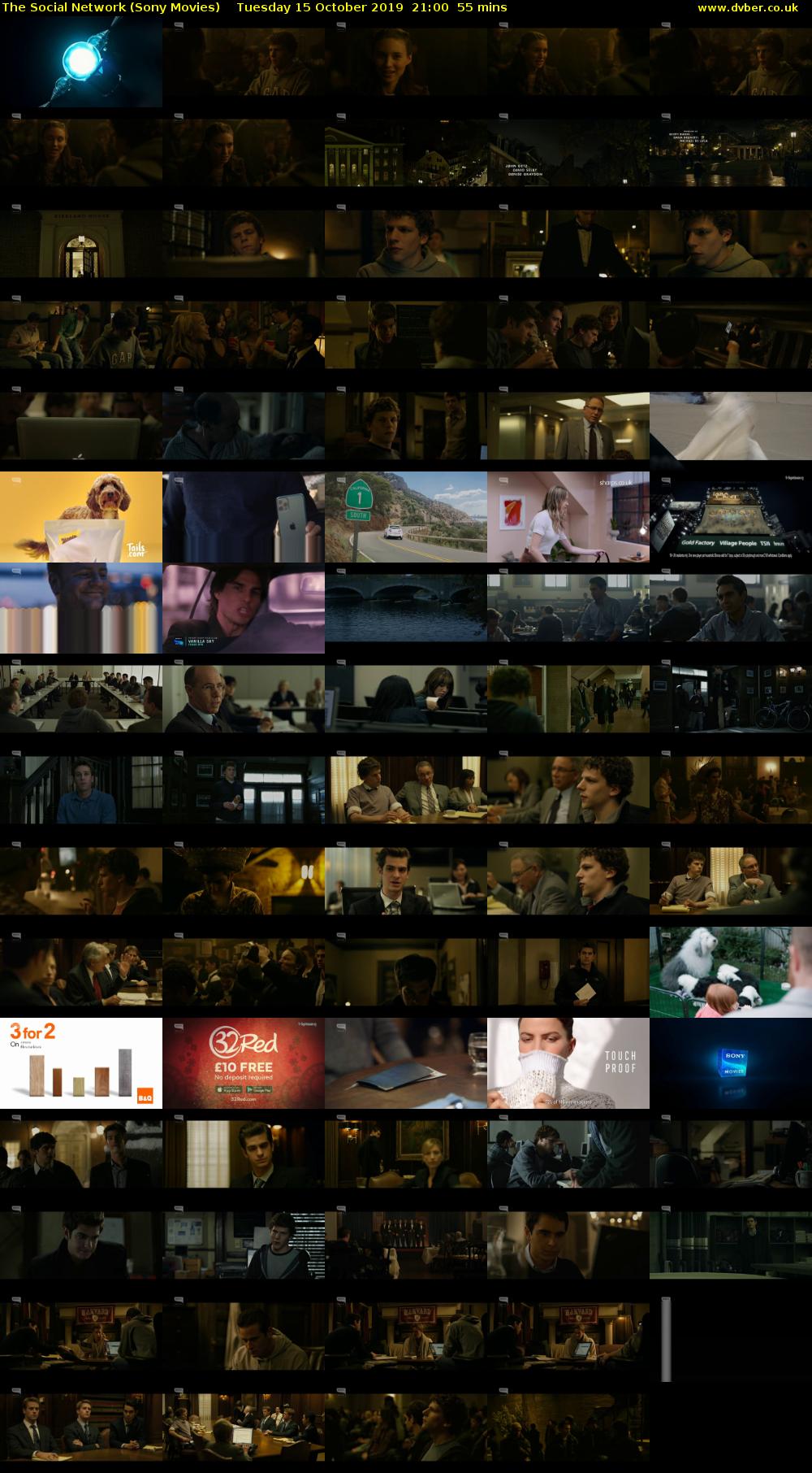 The Social Network (Sony Movies) Tuesday 15 October 2019 21:00 - 21:55