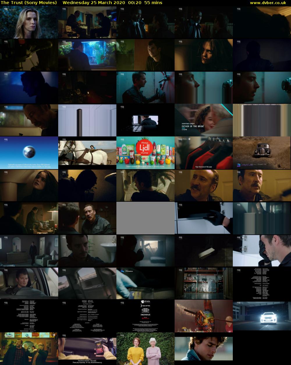 The Trust (Sony Movies) Wednesday 25 March 2020 00:20 - 01:15
