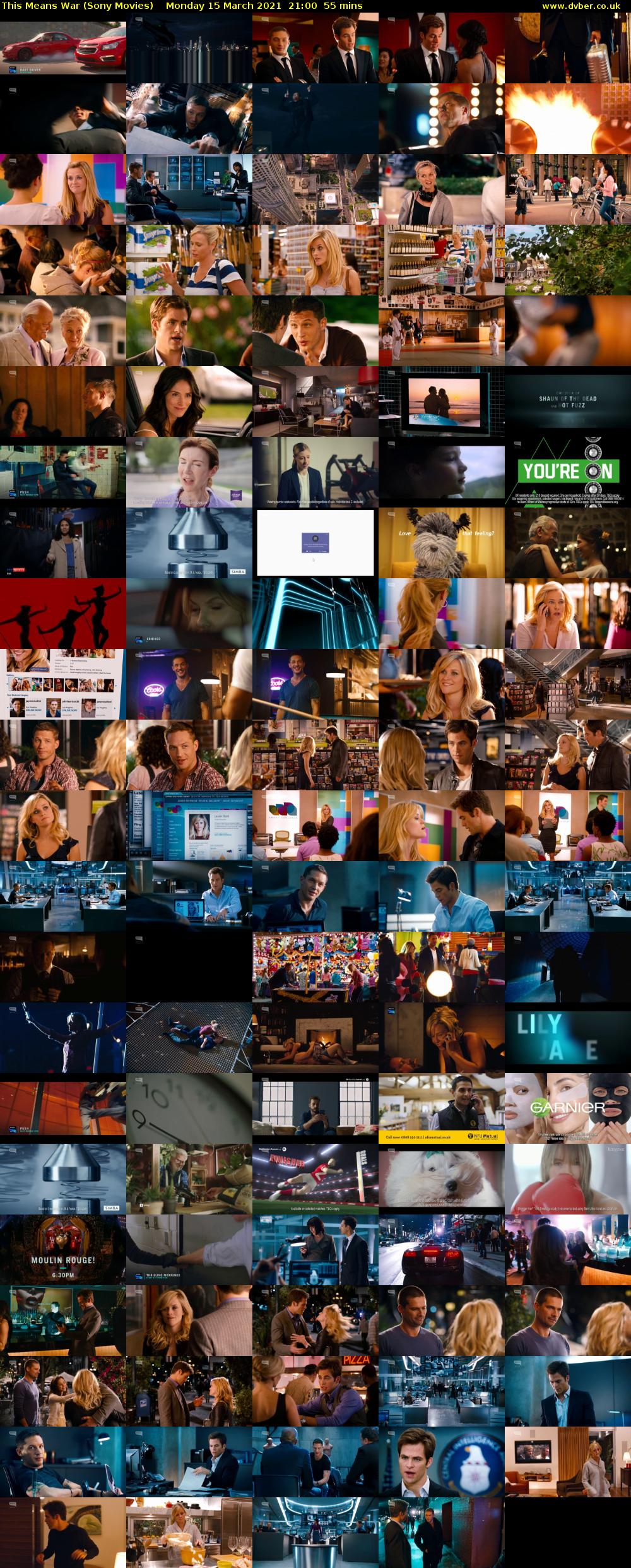This Means War (Sony Movies) Monday 15 March 2021 21:00 - 21:55