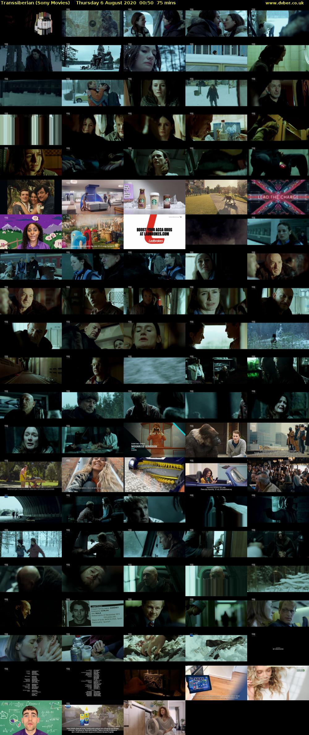 Transsiberian (Sony Movies) Thursday 6 August 2020 00:50 - 02:05