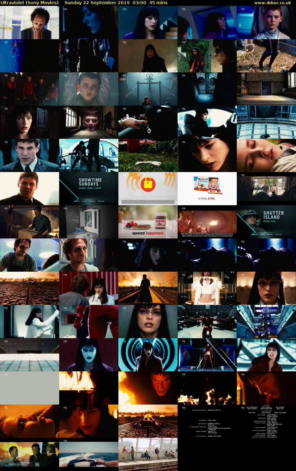 Ultraviolet (Sony Movies) Sunday 22 September 2019 03:00 - 03:45