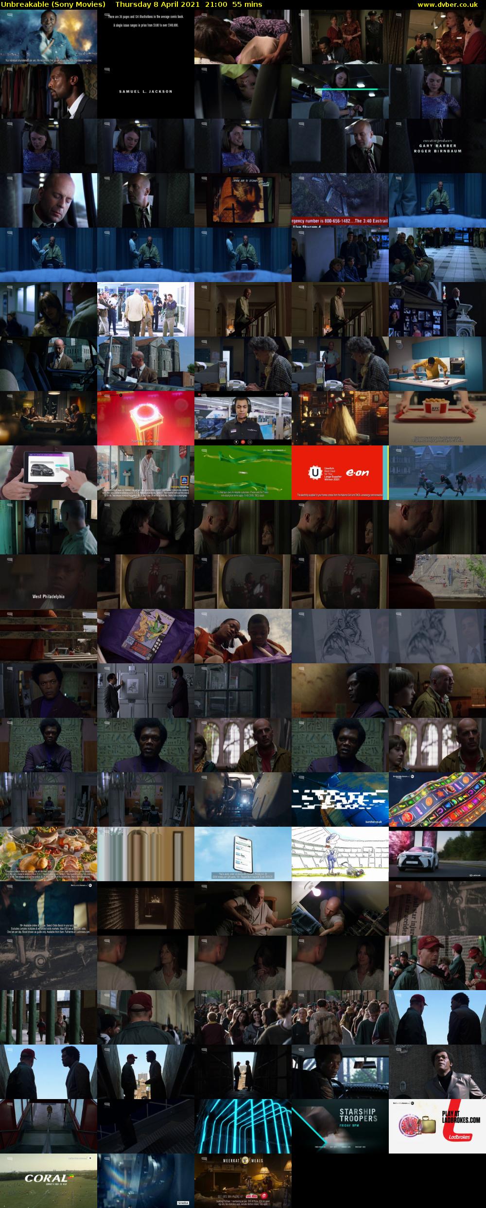 Unbreakable (Sony Movies) Thursday 8 April 2021 21:00 - 21:55