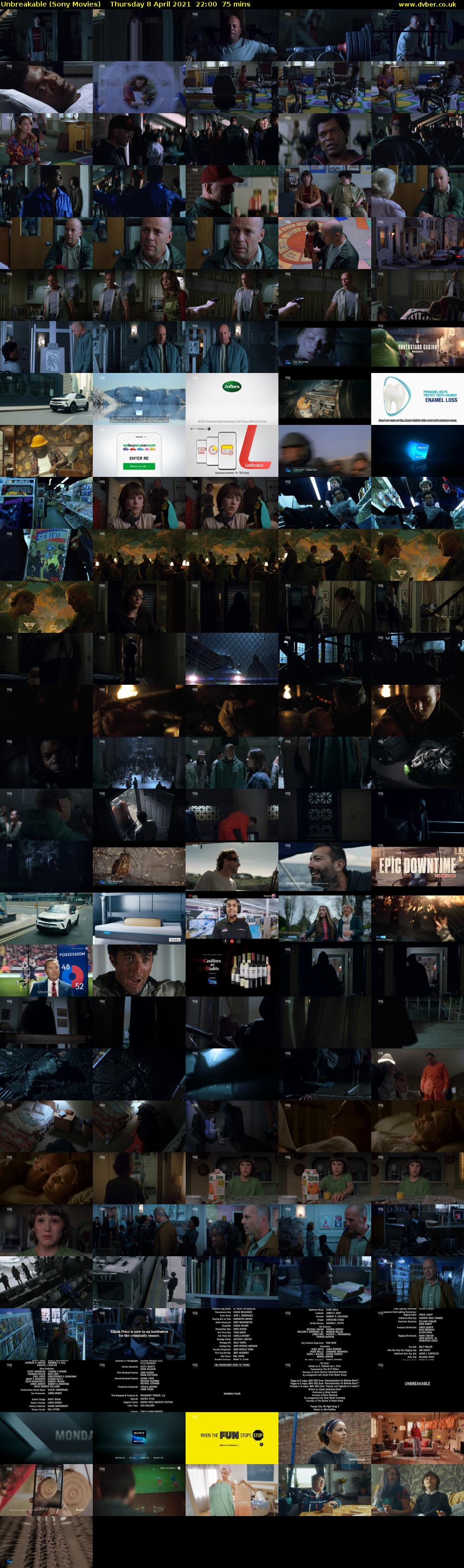 Unbreakable (Sony Movies) Thursday 8 April 2021 22:00 - 23:15