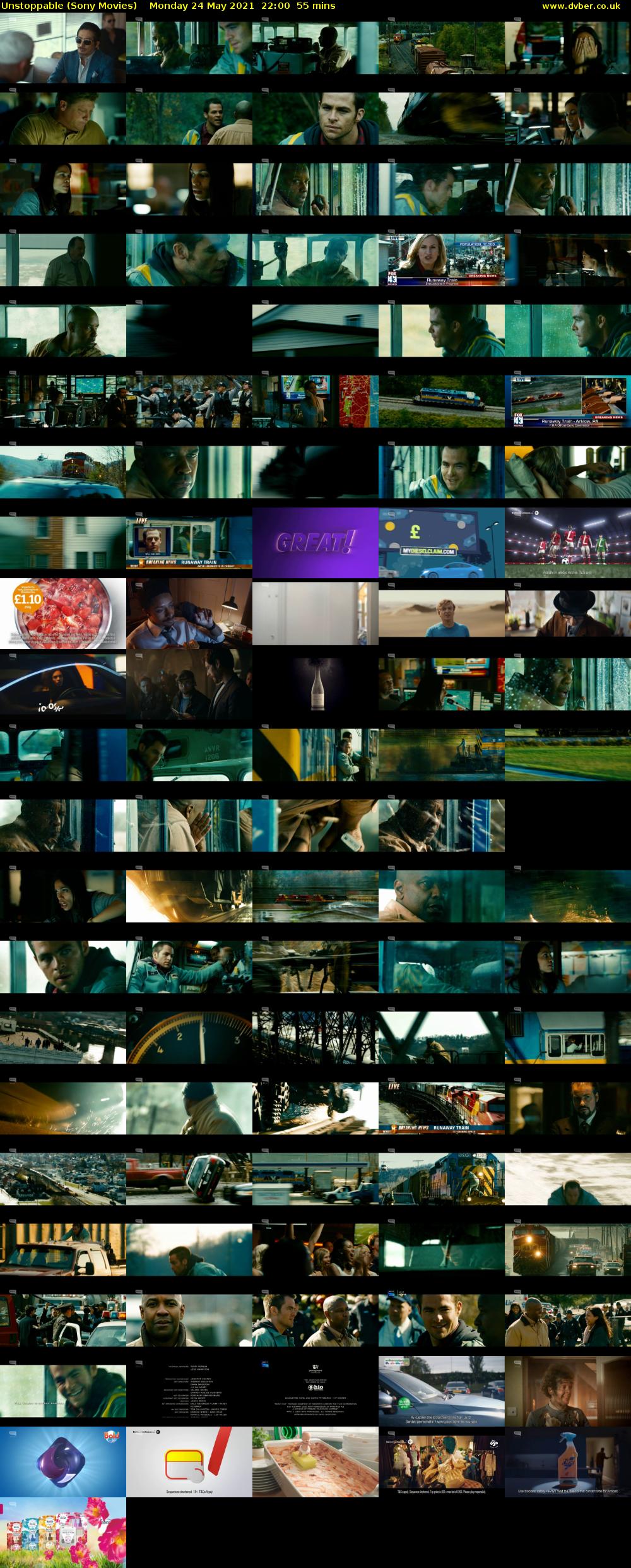 Unstoppable (Sony Movies) Monday 24 May 2021 22:00 - 22:55
