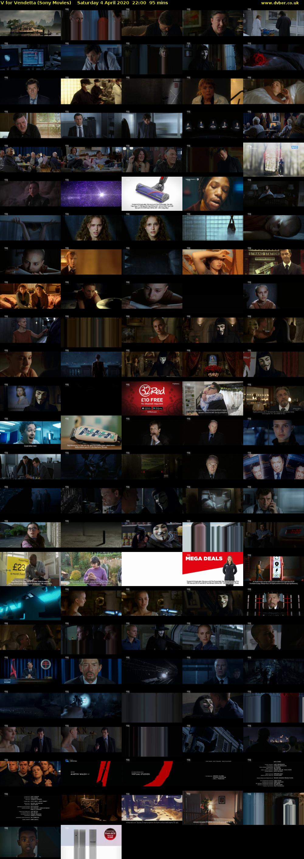 V for Vendetta (Sony Movies) Saturday 4 April 2020 22:00 - 23:35