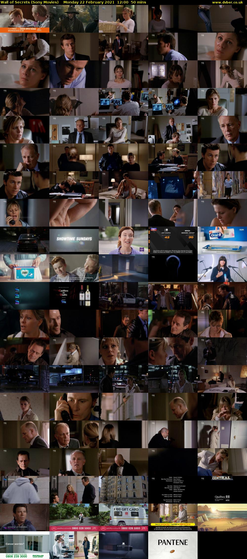 Wall of Secrets (Sony Movies) Monday 22 February 2021 12:00 - 12:50