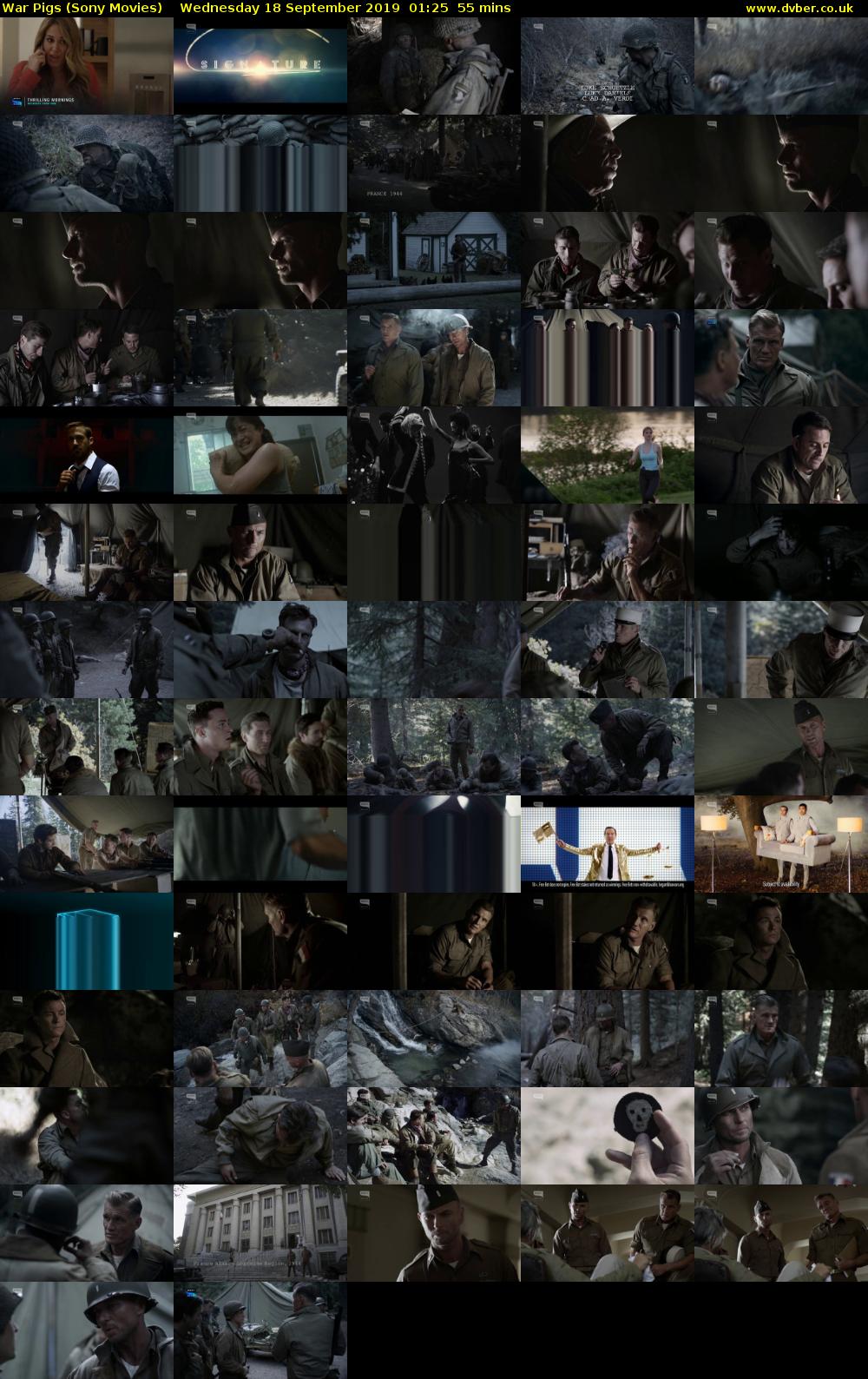 War Pigs (Sony Movies) Wednesday 18 September 2019 01:25 - 02:20
