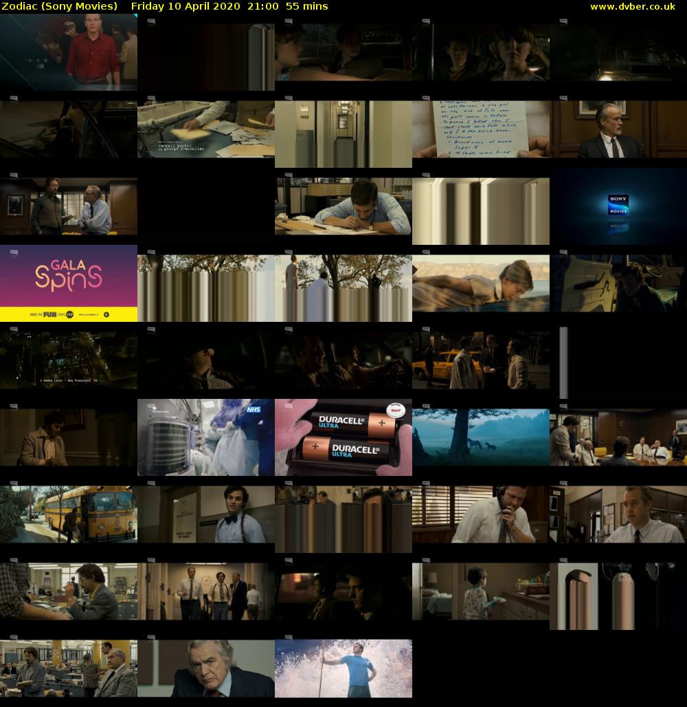 Zodiac (Sony Movies) Friday 10 April 2020 21:00 - 21:55