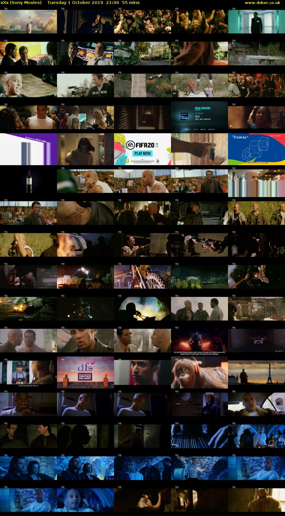 xXx (Sony Movies) Tuesday 1 October 2019 21:00 - 21:55