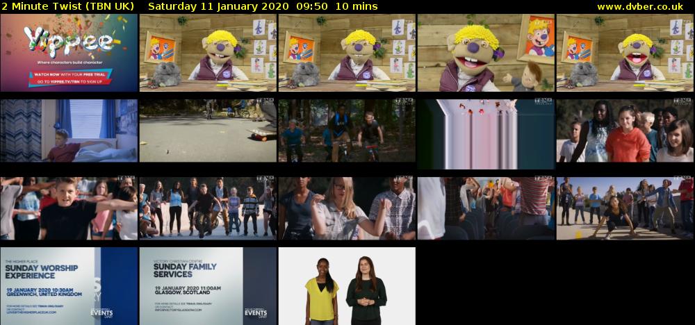 2 Minute Twist (TBN UK) Saturday 11 January 2020 09:50 - 10:00