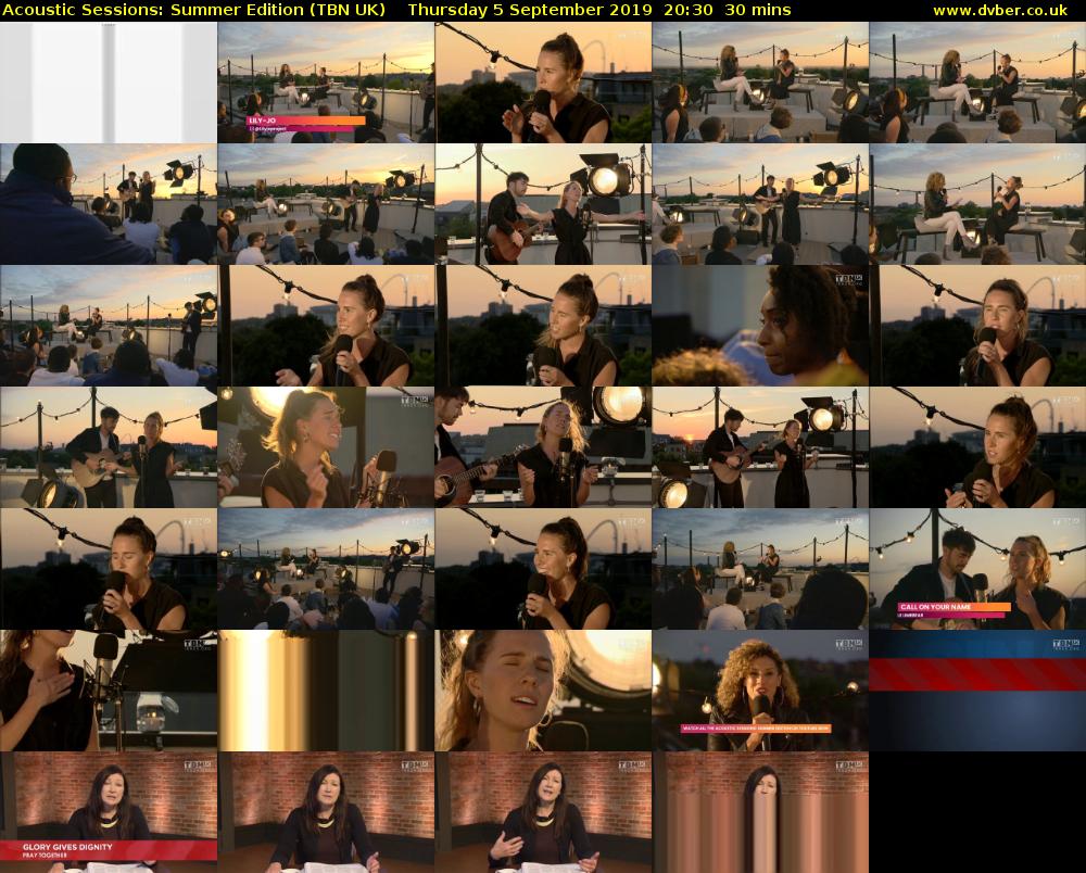 Acoustic Sessions: Summer Edition (TBN UK) Thursday 5 September 2019 20:30 - 21:00