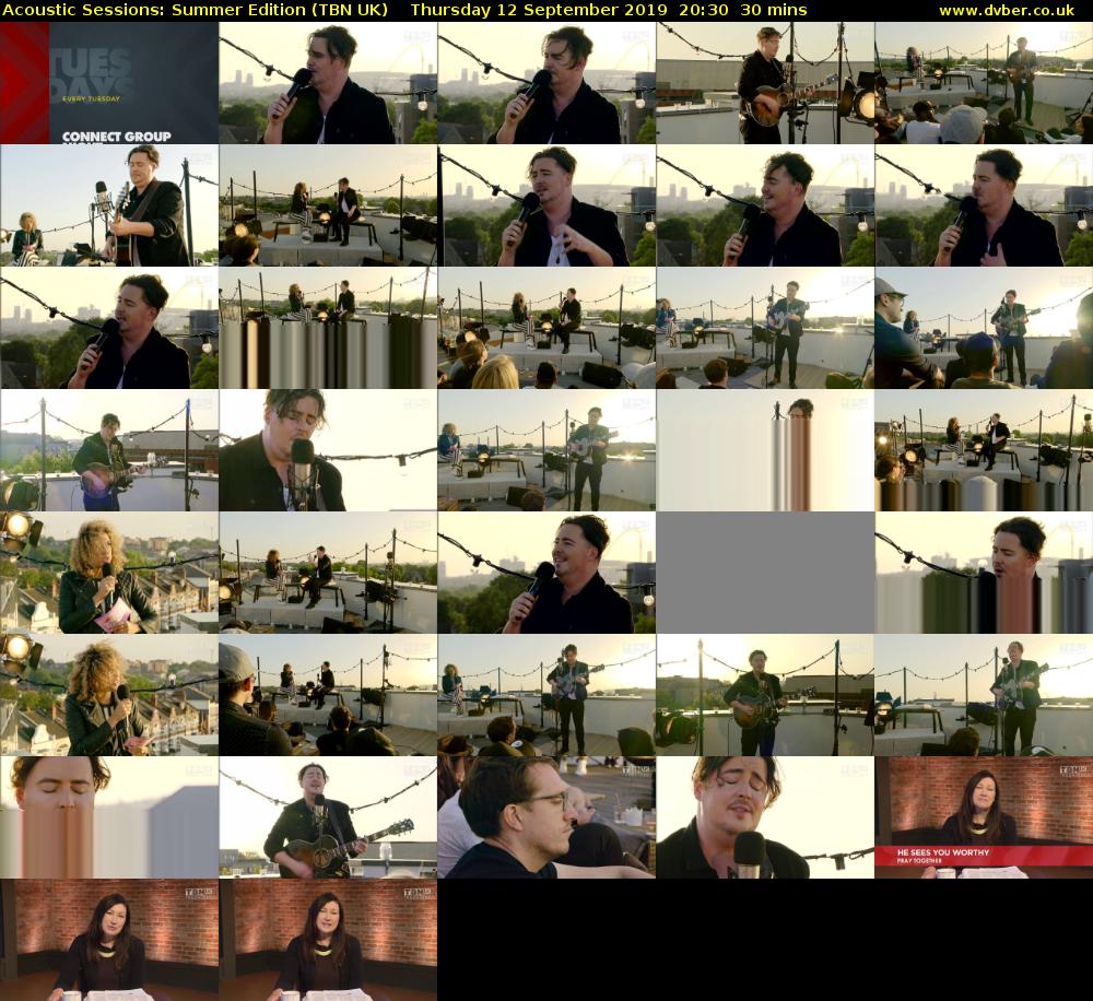 Acoustic Sessions: Summer Edition (TBN UK) Thursday 12 September 2019 20:30 - 21:00