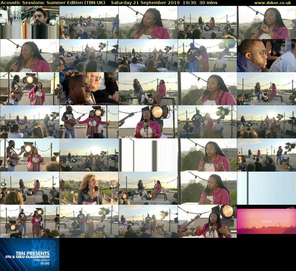 Acoustic Sessions: Summer Edition (TBN UK) Saturday 21 September 2019 19:30 - 20:00