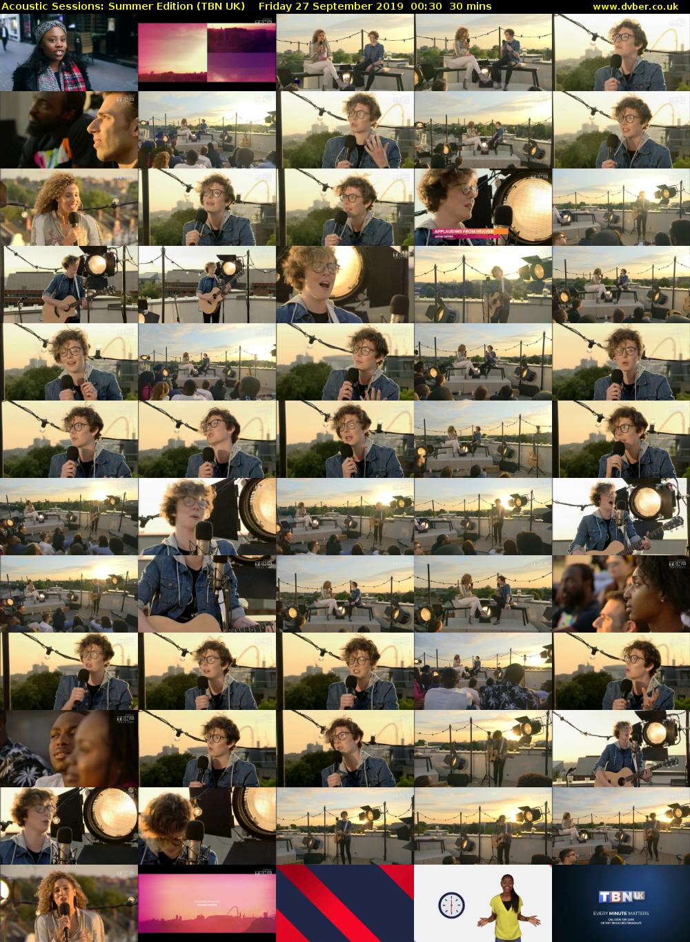 Acoustic Sessions: Summer Edition (TBN UK) Friday 27 September 2019 00:30 - 01:00