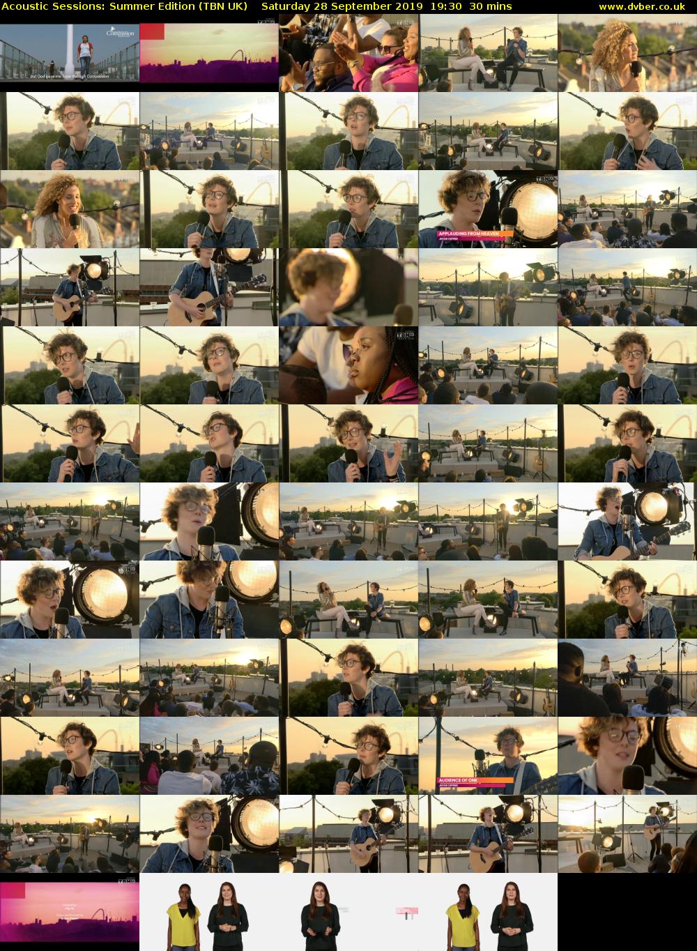 Acoustic Sessions: Summer Edition (TBN UK) Saturday 28 September 2019 19:30 - 20:00