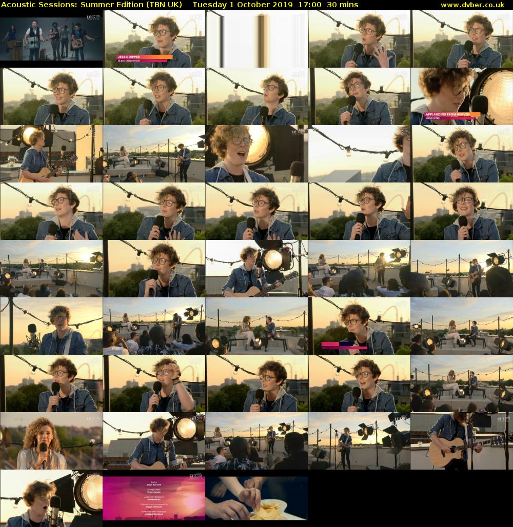 Acoustic Sessions: Summer Edition (TBN UK) Tuesday 1 October 2019 17:00 - 17:30