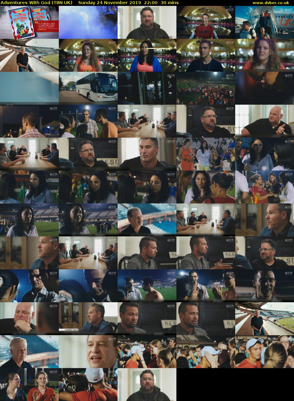 Adventures With God (TBN UK) Sunday 24 November 2019 22:00 - 22:30
