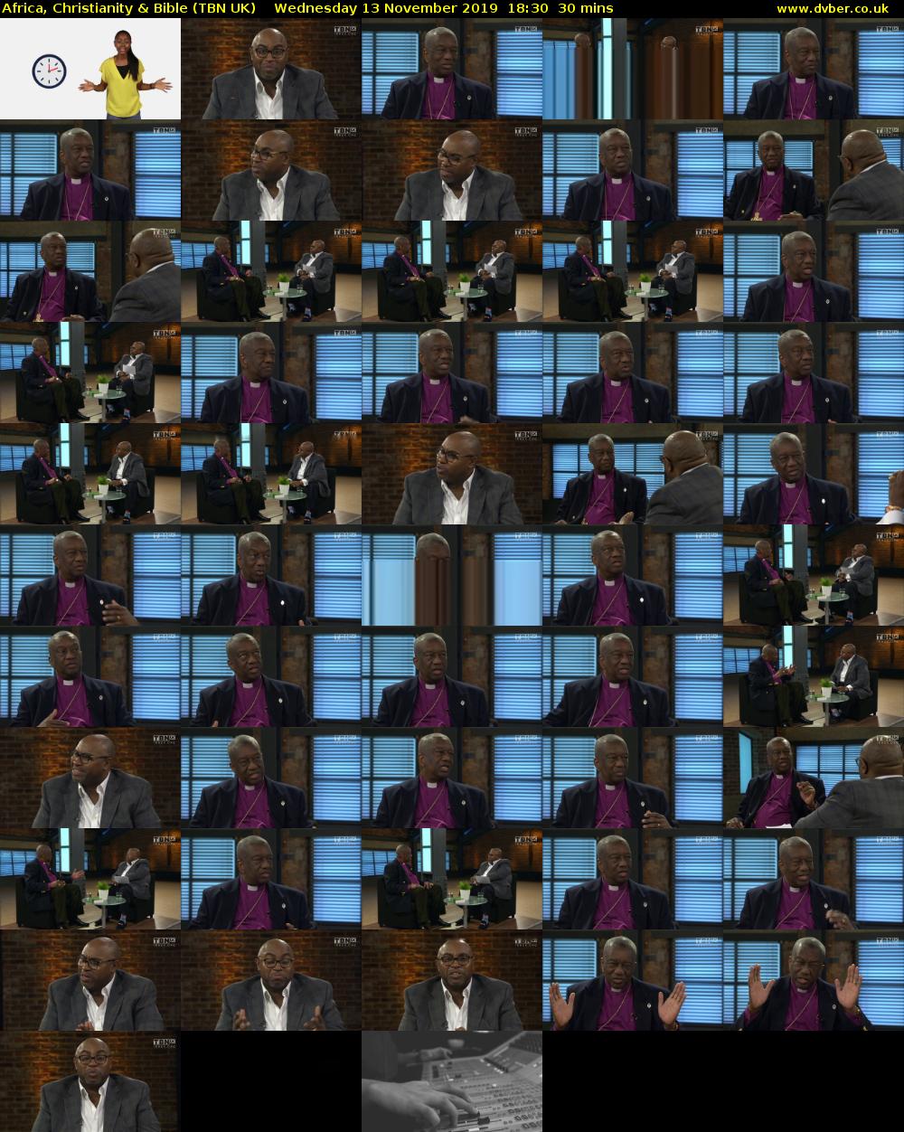 Africa, Christianity & Bible (TBN UK) Wednesday 13 November 2019 18:30 - 19:00