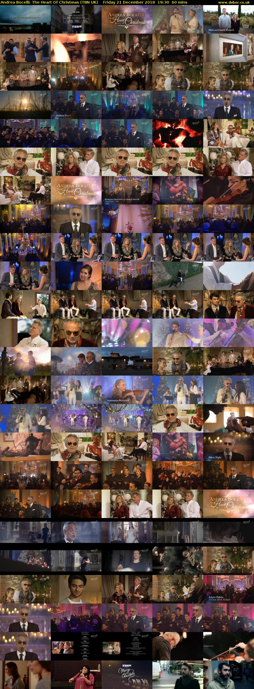 Andrea Bocelli: The Heart Of Christmas (TBN UK) Friday 21 December 2018 19:30 - 20:30