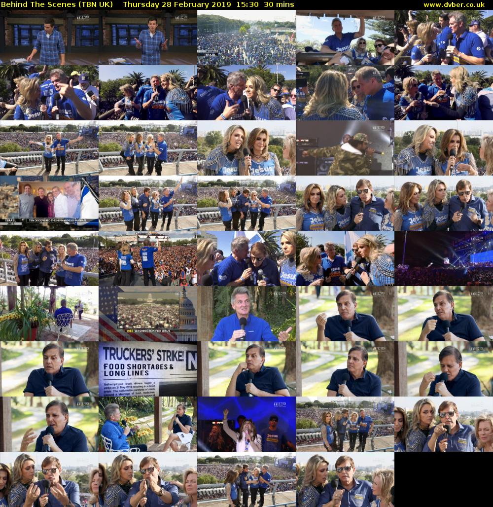Behind The Scenes (TBN UK) Thursday 28 February 2019 15:30 - 16:00