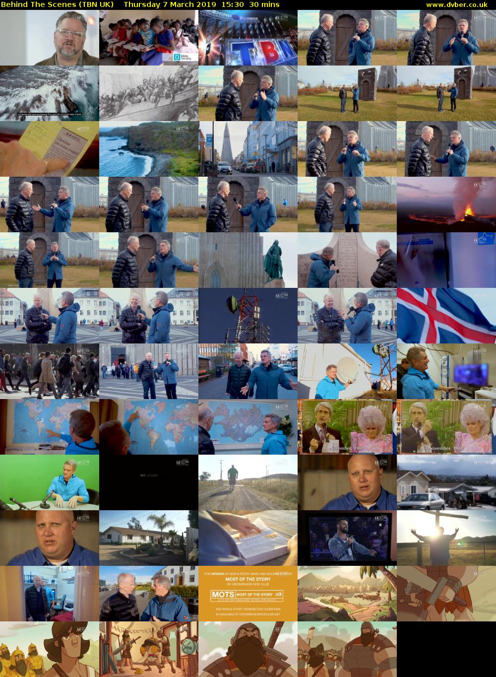 Behind The Scenes (TBN UK) Thursday 7 March 2019 15:30 - 16:00