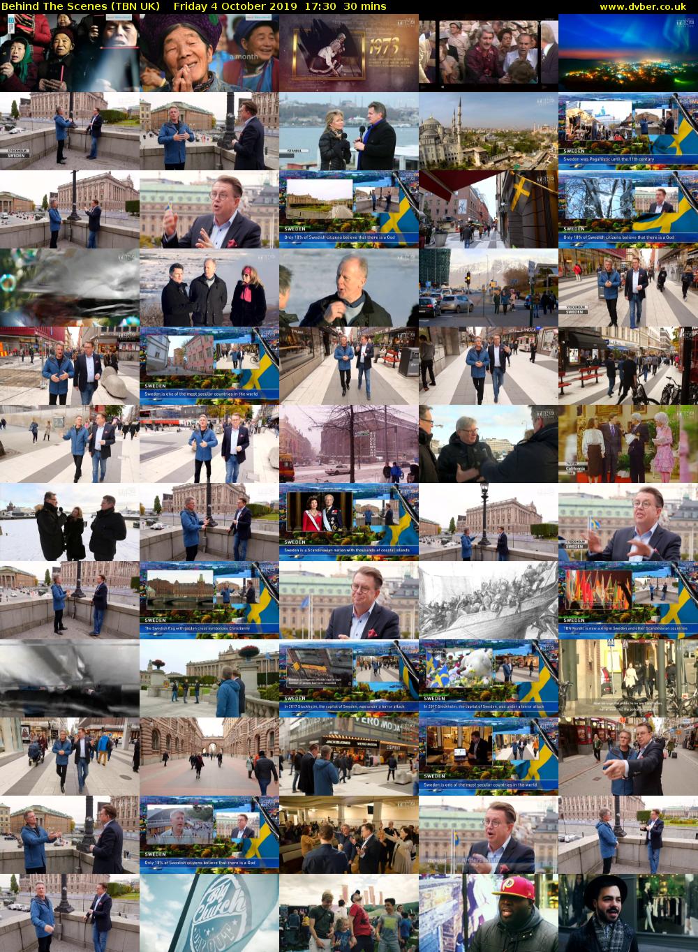 Behind The Scenes (TBN UK) Friday 4 October 2019 17:30 - 18:00