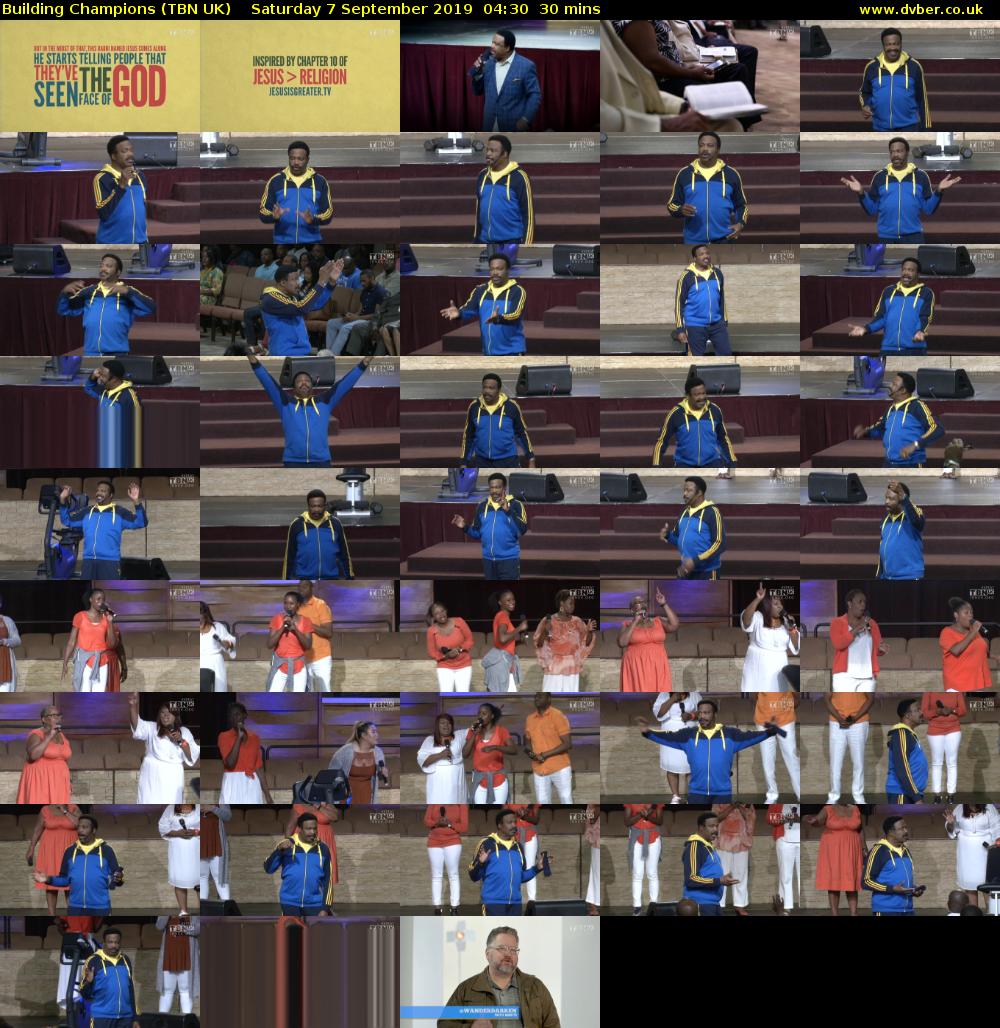 Building Champions (TBN UK) Saturday 7 September 2019 04:30 - 05:00