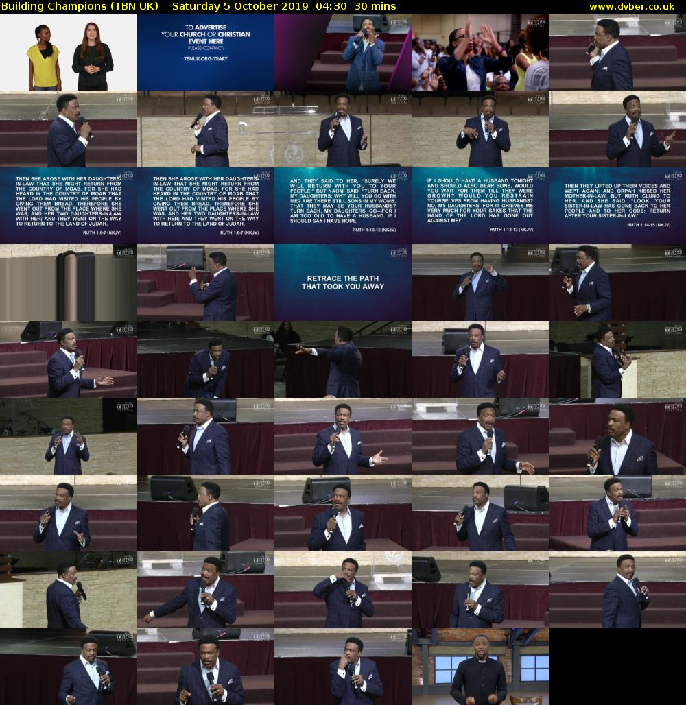 Building Champions (TBN UK) Saturday 5 October 2019 04:30 - 05:00