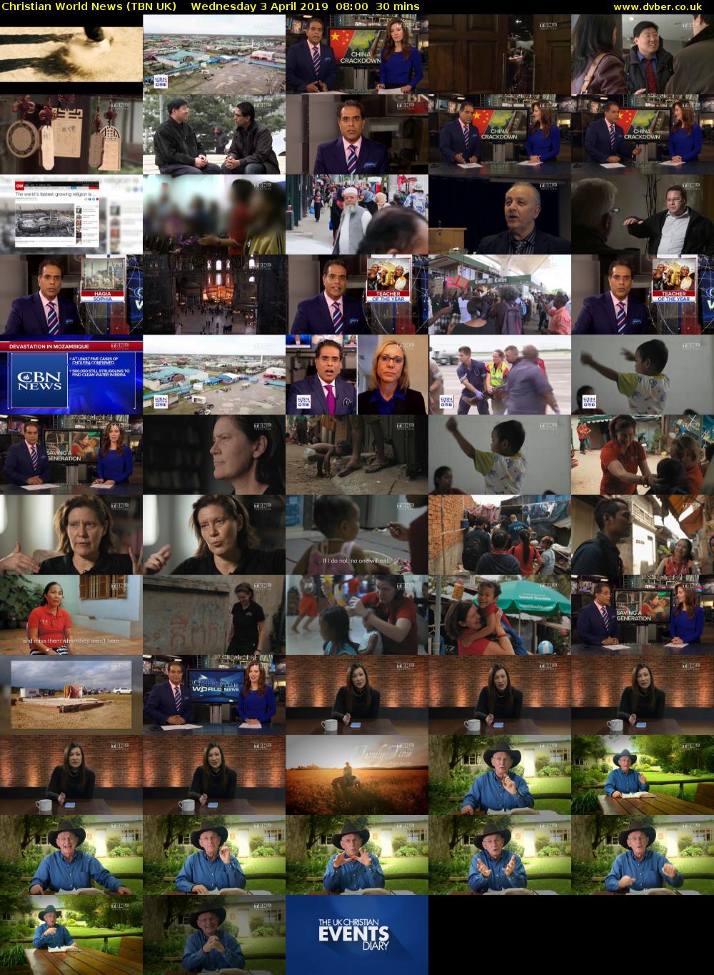 Christian World News (TBN UK) Wednesday 3 April 2019 08:00 - 08:30