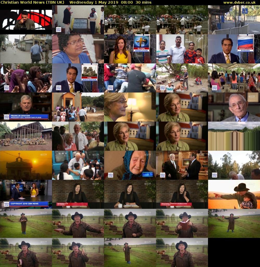 Christian World News (TBN UK) Wednesday 1 May 2019 08:00 - 08:30