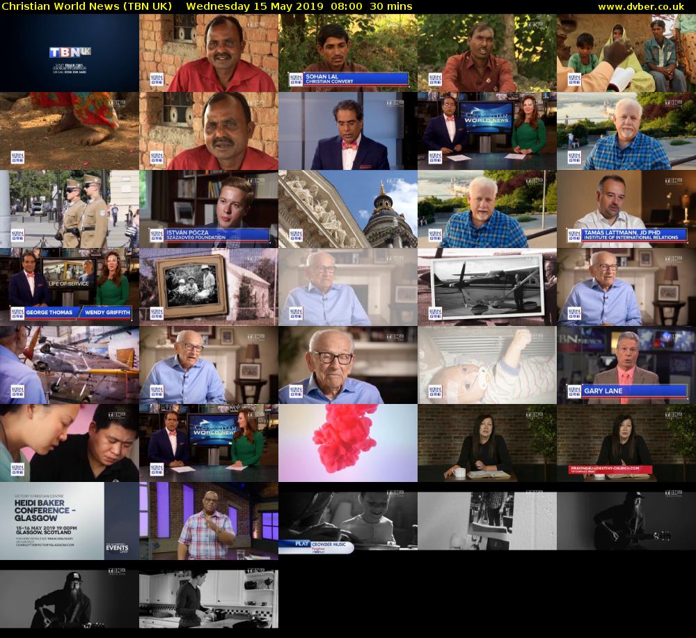 Christian World News (TBN UK) Wednesday 15 May 2019 08:00 - 08:30
