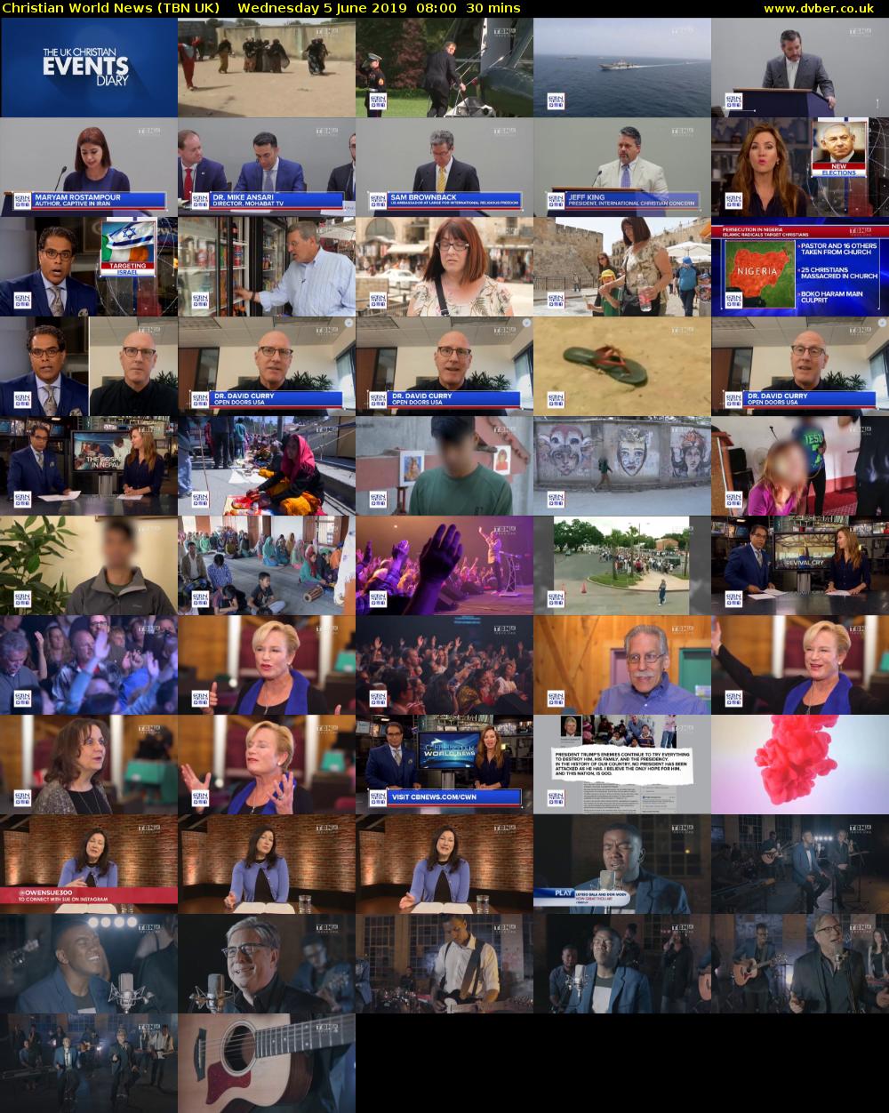 Christian World News (TBN UK) Wednesday 5 June 2019 08:00 - 08:30