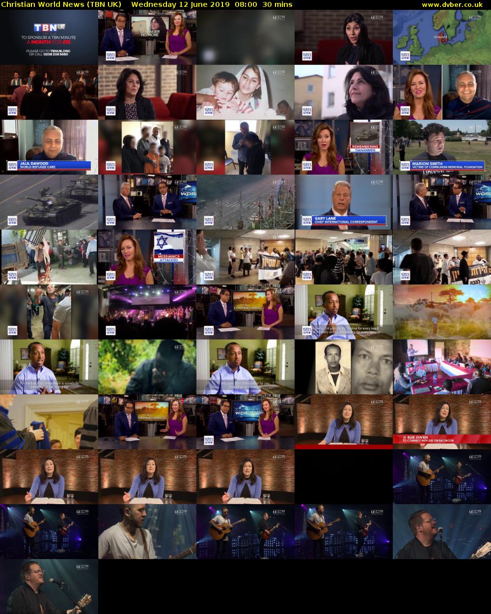 Christian World News (TBN UK) Wednesday 12 June 2019 08:00 - 08:30