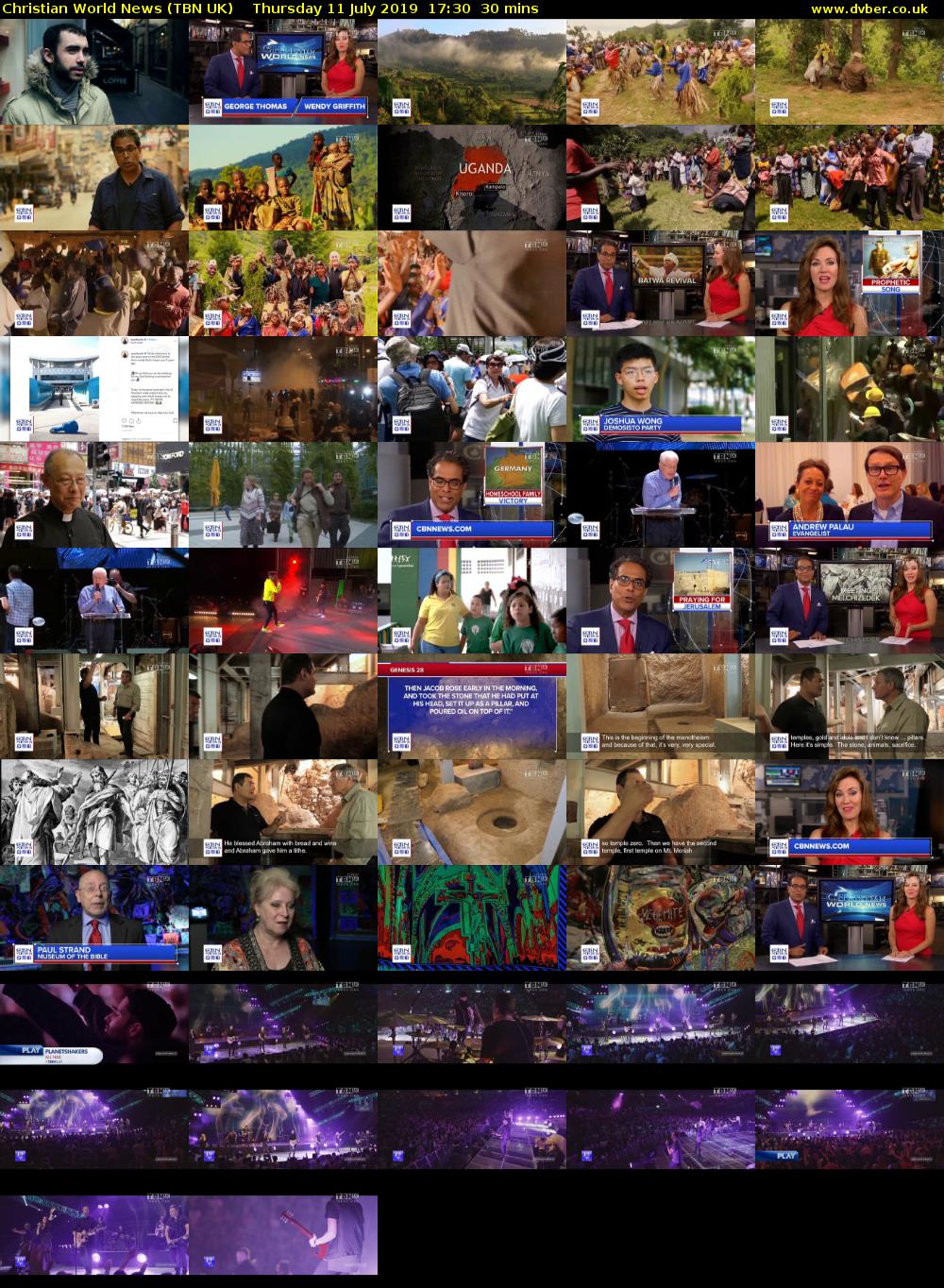 Christian World News (TBN UK) Thursday 11 July 2019 17:30 - 18:00