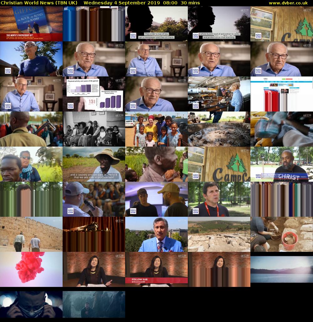 Christian World News (TBN UK) Wednesday 4 September 2019 08:00 - 08:30