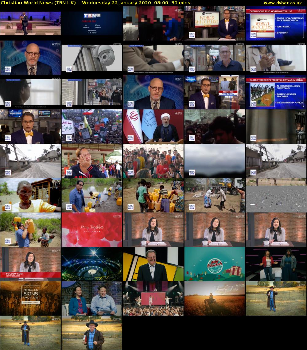 Christian World News (TBN UK) Wednesday 22 January 2020 08:00 - 08:30