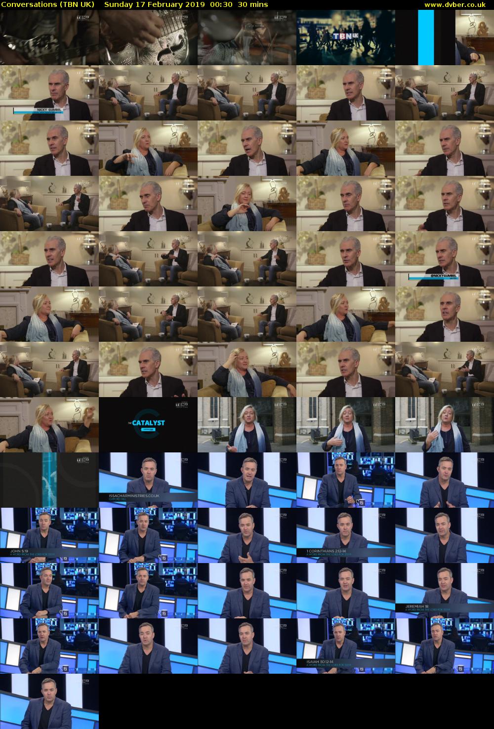 Conversations (TBN UK) Sunday 17 February 2019 00:30 - 01:00
