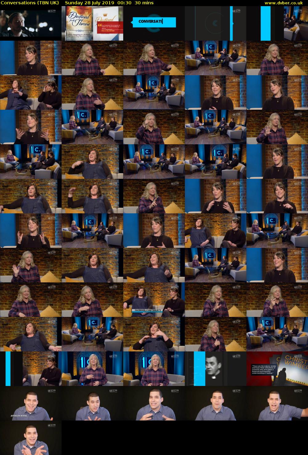 Conversations (TBN UK) Sunday 28 July 2019 00:30 - 01:00