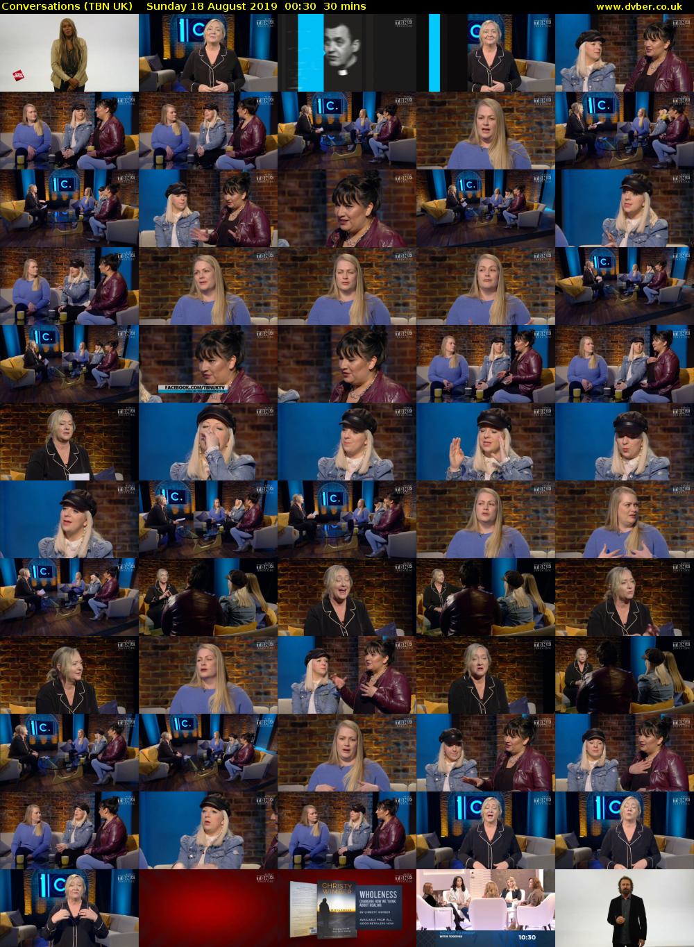 Conversations (TBN UK) Sunday 18 August 2019 00:30 - 01:00